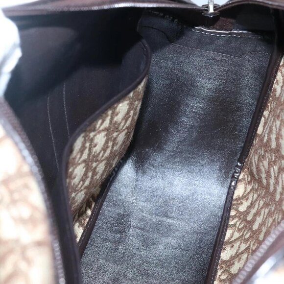 Christian Dior Trotter Canvas Hand Bag Brown Gold Auth BD2000 - Picture 11 of 16